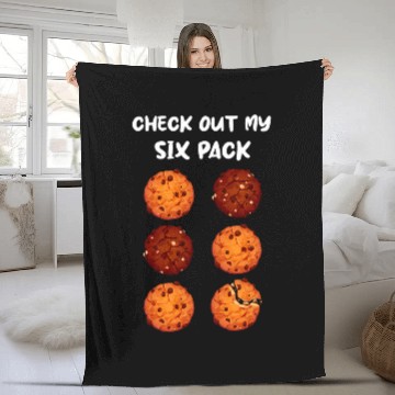 Discover Check Out My Six Pack Chocolate Chip Cookie Funny Workout Fleece Blankets