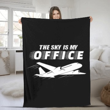 Discover funny flight attendant text design pilot digital nomad Fleece Blankets