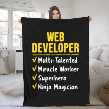 Discover Web Developer Miracle Worker Superhero Ninja Funny Job Gift Fleece Blankets