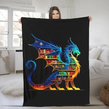 Discover Book Dragon Reading Book lover Baseball Tees Fleece Blankets