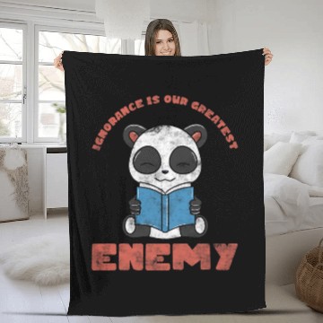 Discover Ignorance Is Our Greatest Enemy Cute Panda Abibliophobia Baseball Tees Fleece Blankets
