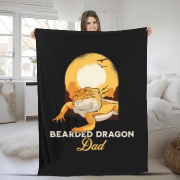 Discover Mens Bearded Dragon Dad Reptile Lizard Lover Zip Fleece Blankets