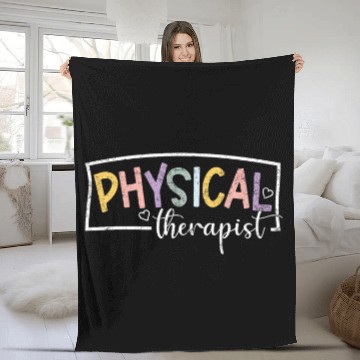 Discover Physical Therapy Funny Physical Therapist PT therapist month 3 Fleece Blankets