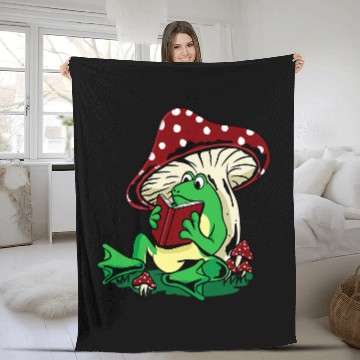 Discover Cottagecore Aesthetic Kawaii Frog Reading A Book Mushroom Baseball Tees Fleece Blankets