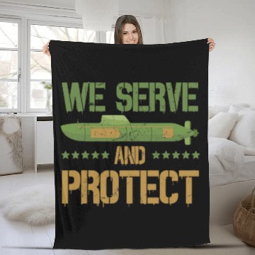 Discover Cool We Serve And Protect Submarine UBoat Submariners Baseball Tees Fleece Blankets