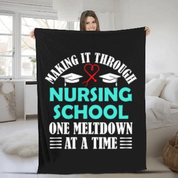 Discover Nursing School Survivor RN LPN CNA Student Graduation Baseball Tees Fleece Blankets