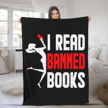 Discover I Read Banned Book Bookworm Reader Nerd Bookish Librarian Zip Fleece Blankets