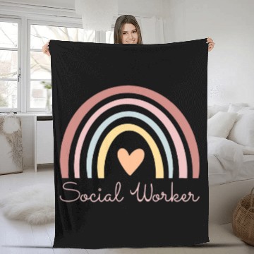 Discover Social Worker Leopard Rainbow Social Work Graduation 2 Fleece Blankets