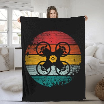 Discover RC drone drone quadcopter vintages retro Fleece Blankets