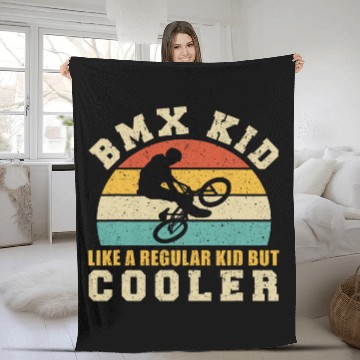 Discover BMX Kid Like Regular But Cooler Baseball Tees Fleece Blankets