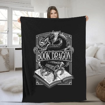 Discover Book Dragon Reading Lover Distressed Baseball Tees Fleece Blankets