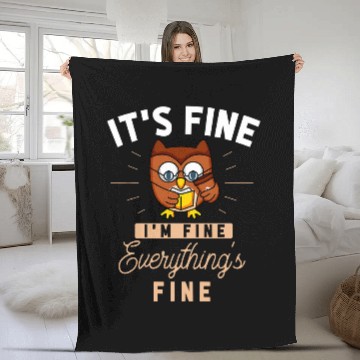 Discover Funny Owl Coffee Book Lover Baseball Tees Fleece Blankets