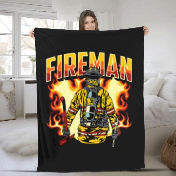 Discover Fireman Style Dedicated Worker Fleece Blankets