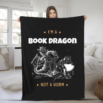 Discover Im A Book Dragon Not A Worm Book Lover Baseball Tees Fleece Blankets