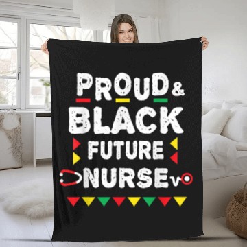 Discover Nursing Student Future Black nurses African Pride Fleece Blankets