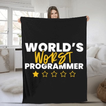 Discover Worlds Worst Programmer Baseball Tees Fleece Blankets
