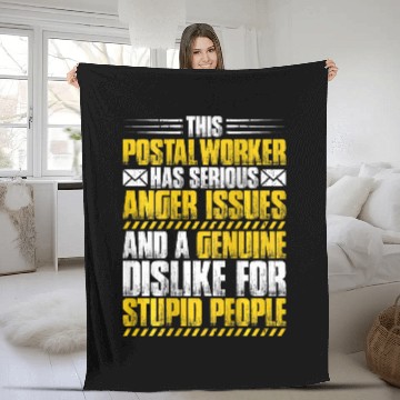 Discover Mail Carrier Postman Mailman Anger Issues Postal Worker Baseball Tees Fleece Blankets