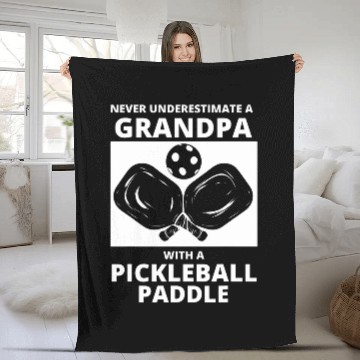 Discover Mens Pickleball Grandpa Paddle Pickleball Player Fleece Blankets