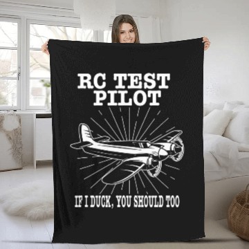 Discover Funny Gift Design RC Test Pilot If Duck You Should Too Fleece Blankets