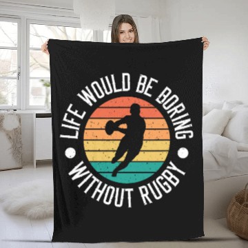 Discover Life Would Be Boring Without Rugby Cool Rugby Player 1 Baseball Tees Fleece Blankets