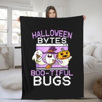Discover Halloween Bytes Boo Tiful Bugs Programmer Halloween Women Fleece Blankets
