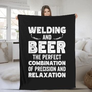 Discover Welder Drinking Beer and Welding Beer Lovers Funny 7 Fleece Blankets