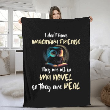 Discover Writer Owl Writing Imaginary Friends Reading Book Lover Fleece Blankets