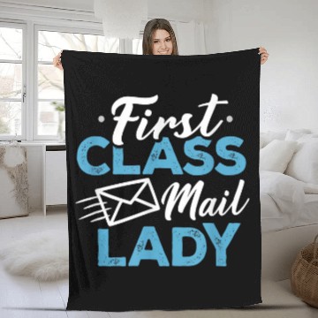 Discover First Class Mail Lady Postal Worker Postwoman Mailman 3 Fleece Blankets
