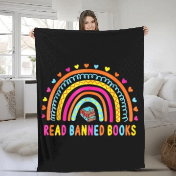 Discover I Read Banned Books vintages Rainbow Reading Book Lover Fleece Blankets