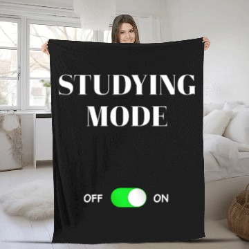Discover Studying Mode On Funny Gift School College Student Fleece Blankets
