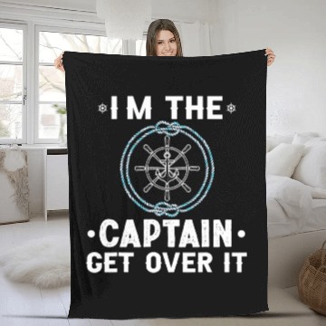 Discover im captain get over it sailing boat Zip Fleece Blankets