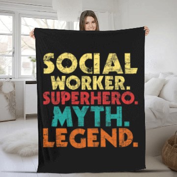 Discover Social Worker Superhero Myth Legend Caseworker Charitable Zip Fleece Blankets