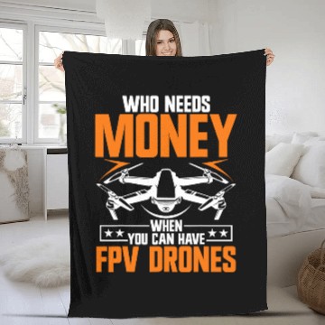 Discover FPV Drone with Camera Drone Goggles Drone Kit Quadroctoper Fleece Blankets