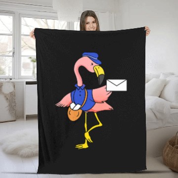 Discover Flamingo Mail Carrier Gift For Postal Worker Fleece Blankets