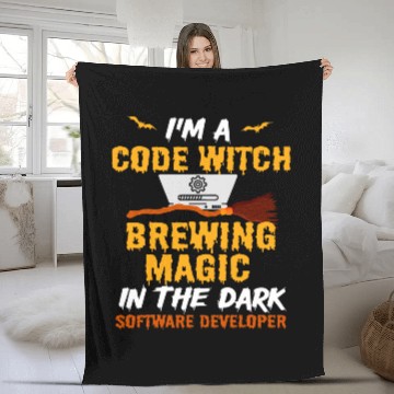Discover Halloween Programmer Coder Software Web Developer Coding Fleece Blankets