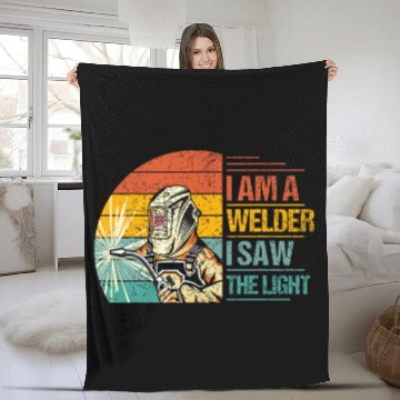 Discover Metal Worker Welding Welder Dad Work Men Fleece Blankets