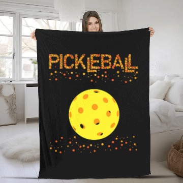 Discover Dot Circle Pattern Pickleball Player Fleece Blankets