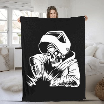 Discover Welder Skull Metal Worker Welding 7 Baseball Tees Fleece Blankets