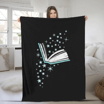 Discover Magic Book Literary Writing Geeky Writer Reading Fleece Blankets Fleece Blankets