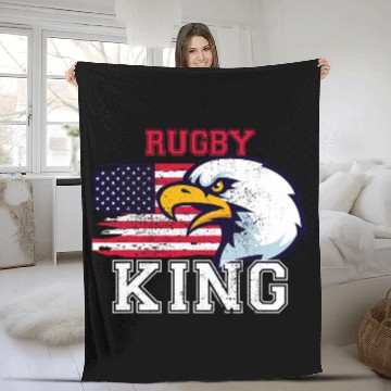 Discover Mens Rugby King Rugby Player Baseball Tees Fleece Blankets