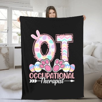 Discover Occupational Therapist Bunny OT Occupational Therapy Easter Zip Fleece Blankets