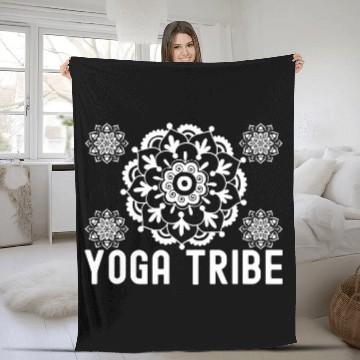 Discover Yoga Tribe Lotus Instructor Student Meditation Fleece Blankets