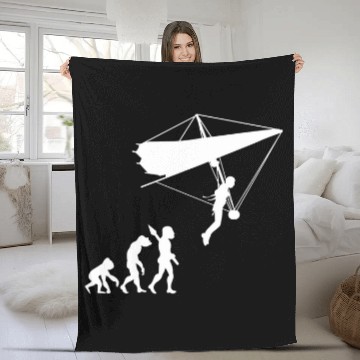 Discover Hang Glider Pilot Sky Gliding Airsport Soaring Evolution Zip Fleece Blankets