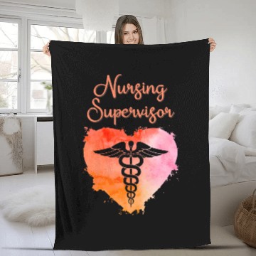 Discover Nursing Supervisor Gifts nursess Nursing Graduation Caduceus Fleece Blankets