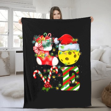 Discover Love Pickleball Ball Christmas Tree Lights Decorations xmass Fleece Blankets