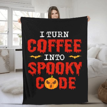 Discover Halloween Programmer Coder Software Web Developer Coding 7 Fleece Blankets