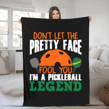 Discover Funny Saying Pickleball Player Cute Dink Ball Fleece Blankets