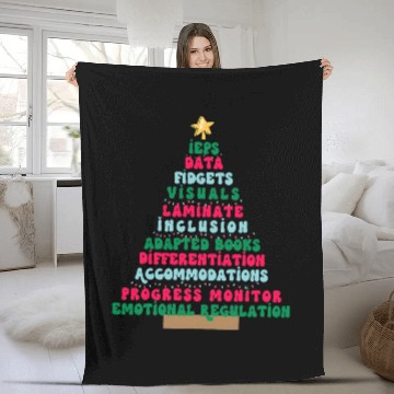 Discover Special Ed Teacher Christmas Christmas Trees Quotes Tees Fleece Blankets