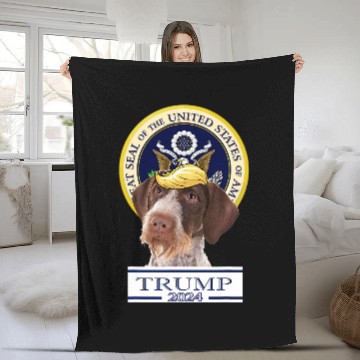Discover Trump 2024 Pointers German Wirehaired Fleece Blankets