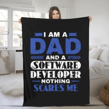 Discover Software Developer Dad Computer Programmer Coding 1 Fleece Blankets